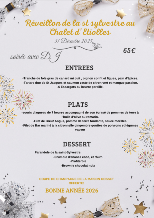 Menu st sylvestre 